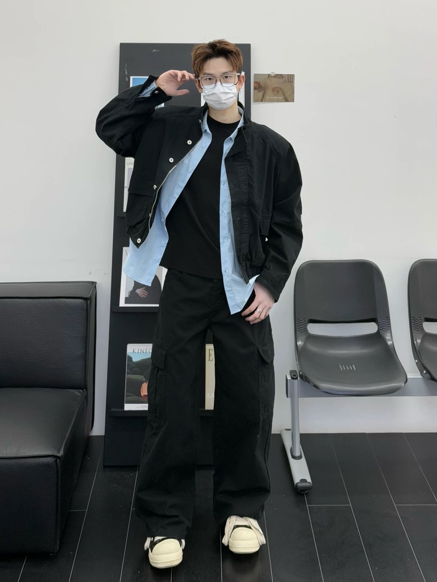 Men’s Short Utility Stand Collar Jacket – Vintage Workwear Streetwear Outerwear T0048