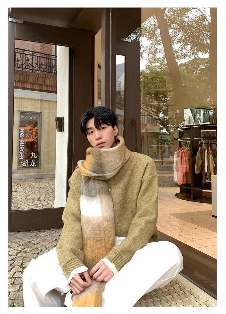 Men’s Japanese Vintage Layered Button Knit Sweater – Retro Street Casual Pullover S0044