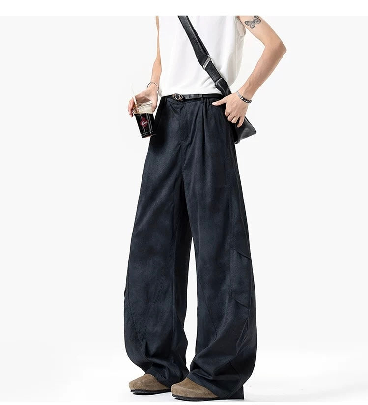 Wrinkled Washed Cargo Pants – American Vintage Dirty Dye Workwear Trousers B0048