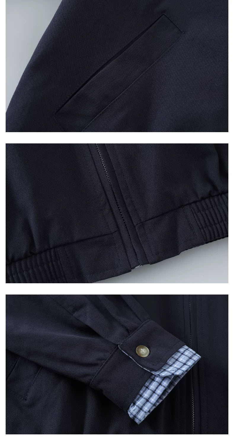 Men’s Vintage Plaid Patchwork Layered Jacket – American Retro Fake Two-Piece Streetwear Coat T0042