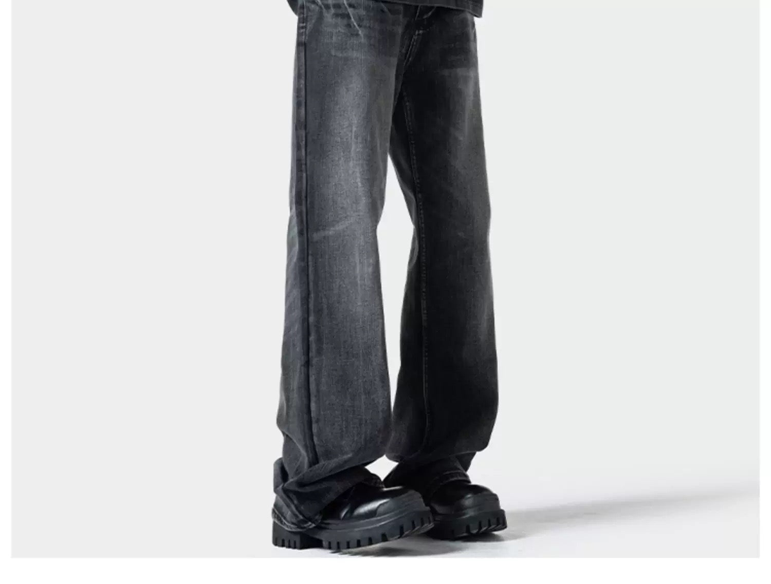 Men’s Lightning Flare Jeans – American Retro Street Denim Pants B0076