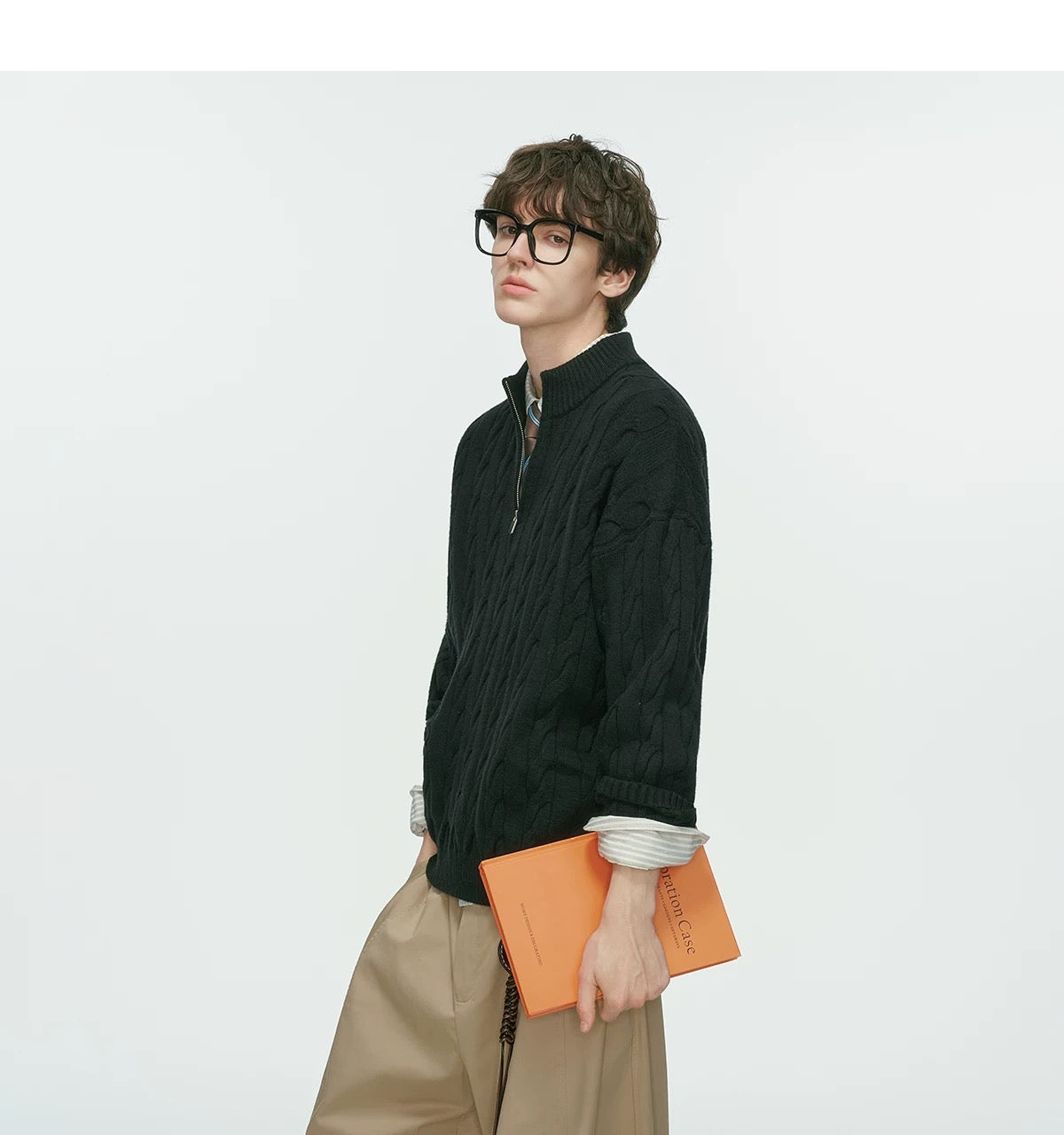 Men’s Old Money Half-Zip Cable Knit Sweater – Vintage Preppy Pullover Knitwear S0048