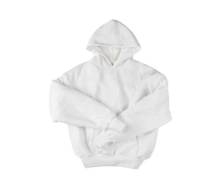 Sudadera con capucha gruesa de color liso para hombre: chaqueta informal holgada de estilo urbano para otoño e invierno T0072