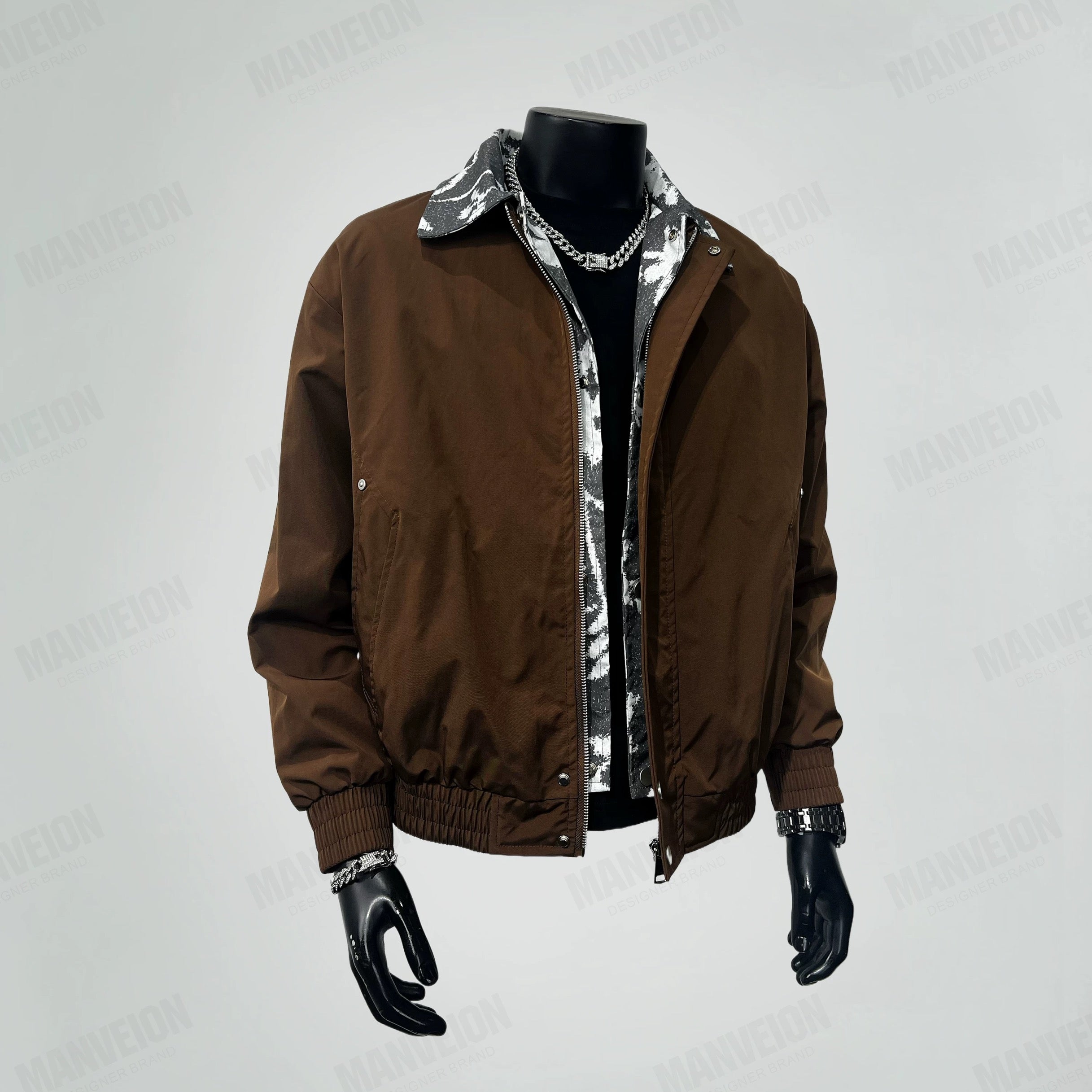 Chaqueta vintage con cuello a capas para hombre: abrigo holgado estilo retro urbano T0076