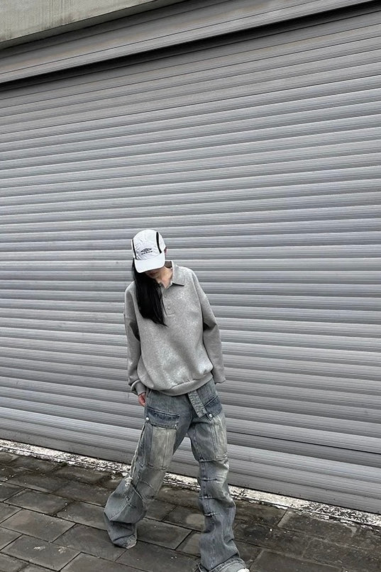 [FLAT ROOM] BOX FIT POLO SWEATSHIRT S0212