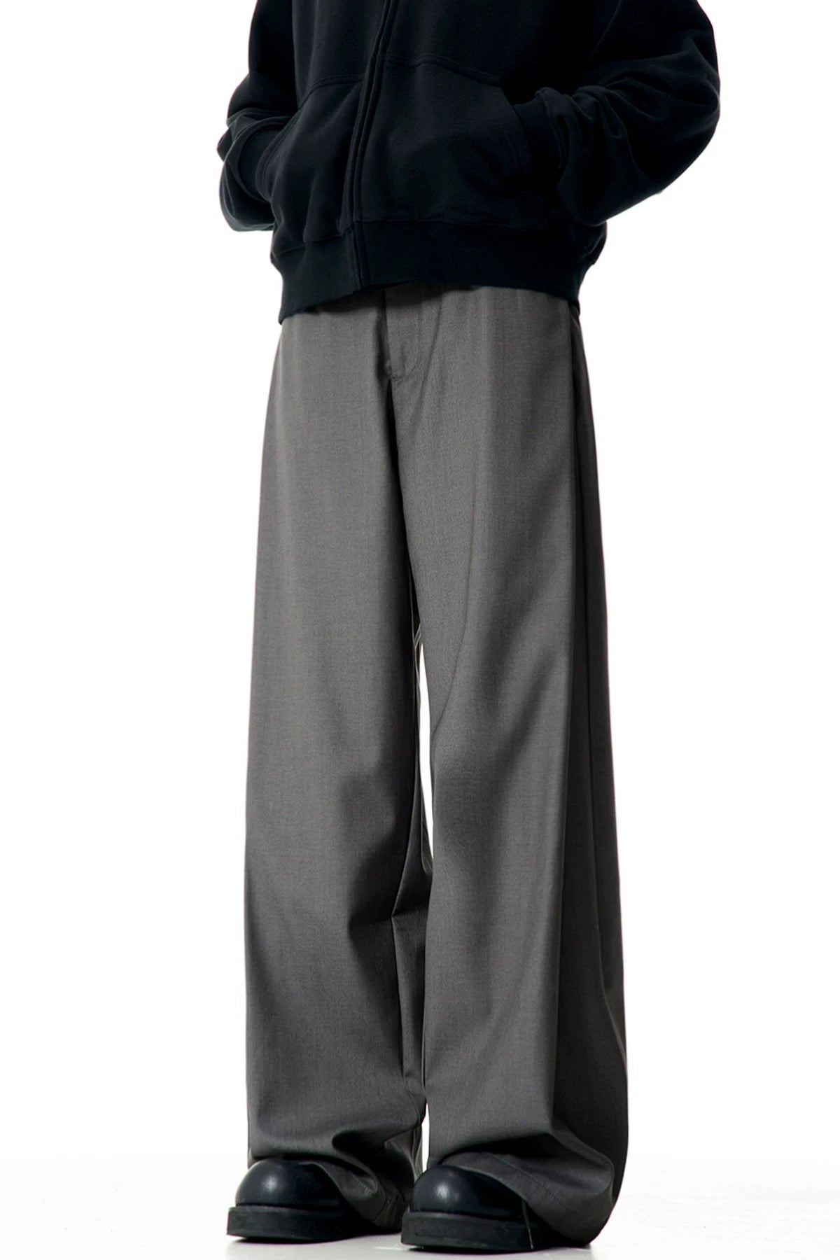 Men’s Wide-Leg Casual Pants – Relaxed Fit Minimal Streetwear Trousers B0064