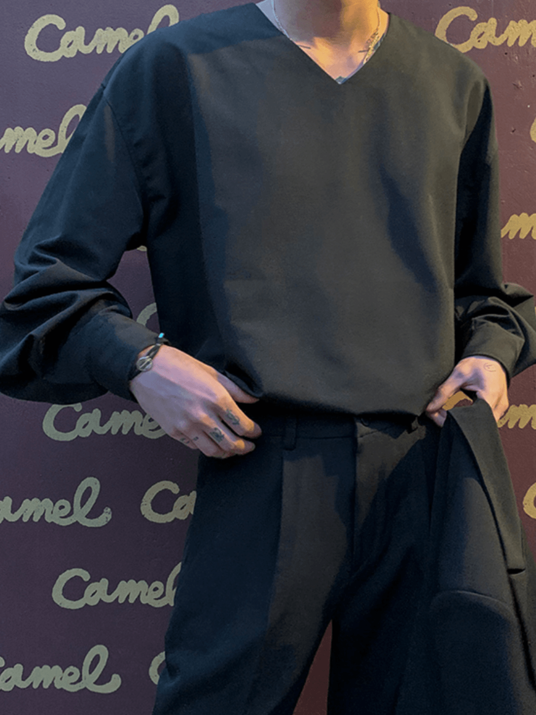 [MRCYC] V Neck Simple Shirt J0131