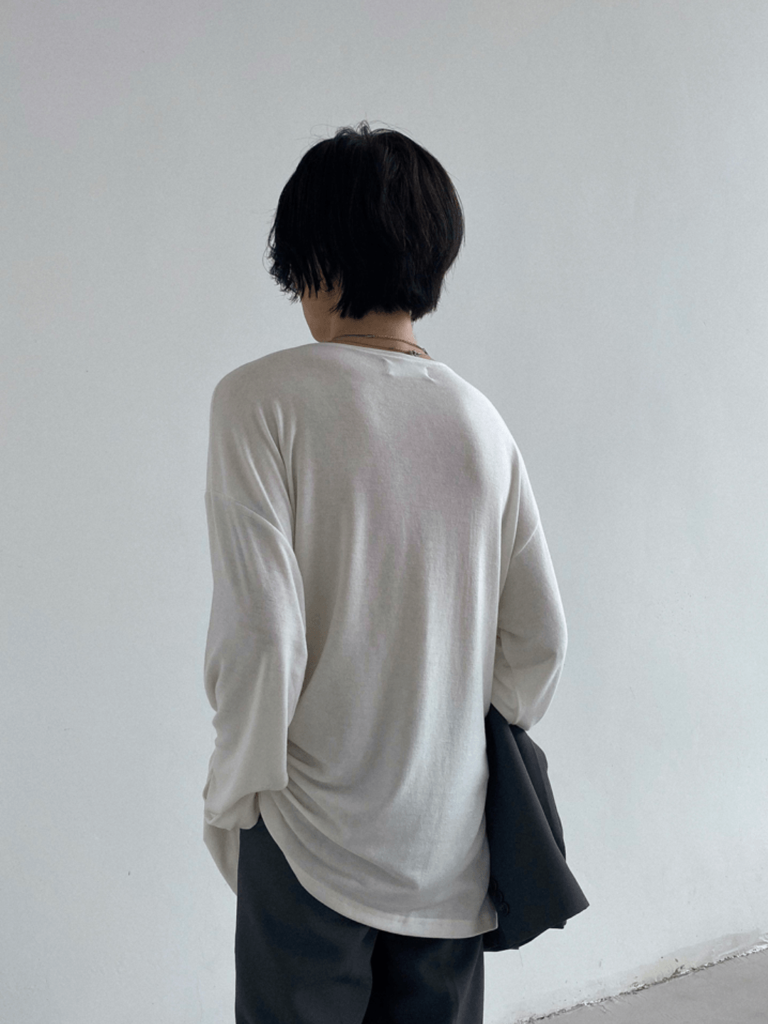 [GENESISBOY] Wool feel fabric high T-shirt J0103