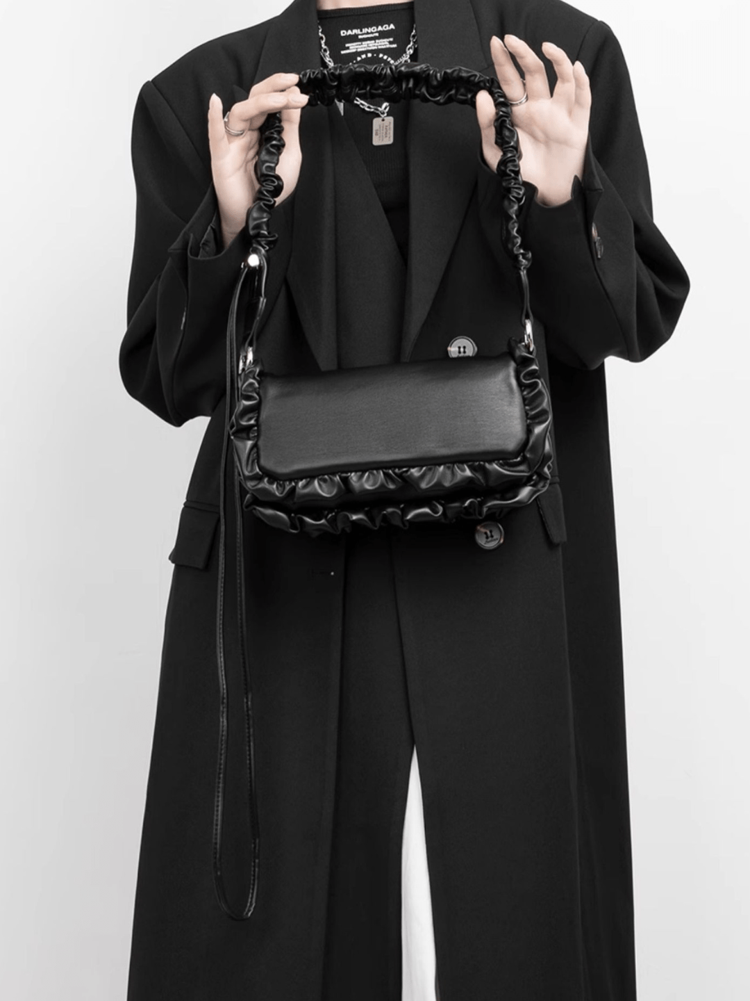 [luckystudio] decoration shoulder small square bag A0066