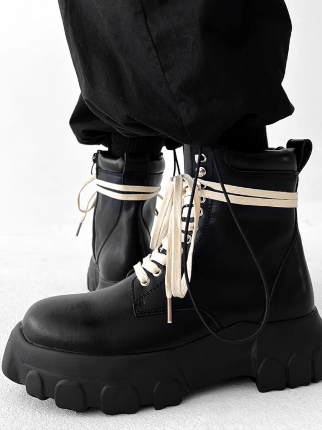 British style leather zipper shoes S043