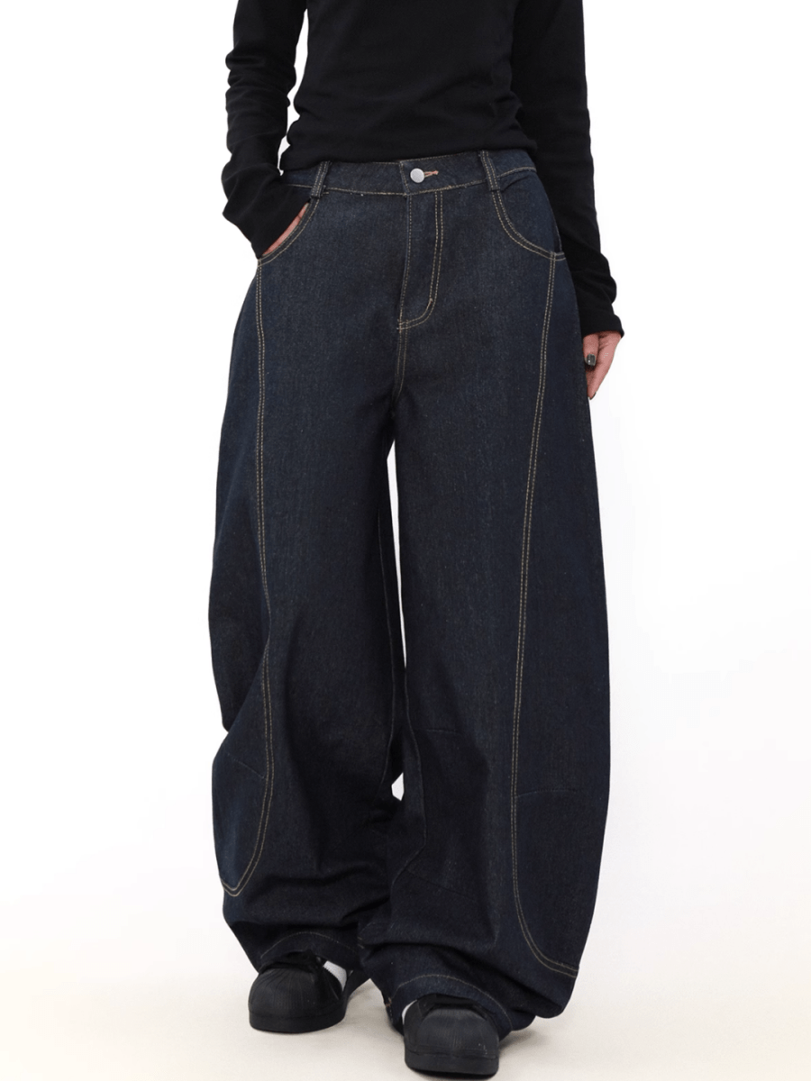 wide leg straight jeans B0123