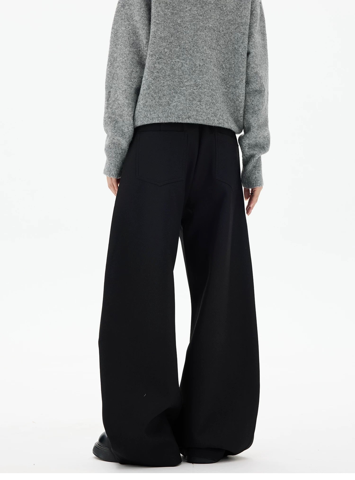 American Vintage Tie-Waist Blade Cut Trousers – High-Street Wide-Leg Pants B0043