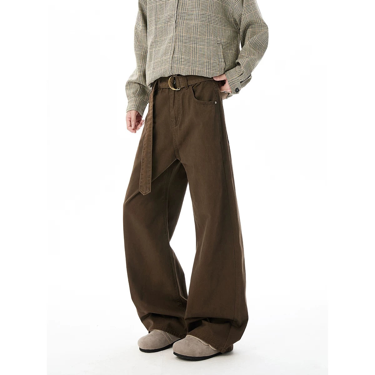 Men’s Vintage Clean Fit Cargo Pants – Loose Straight Utility Street Trousers B0067