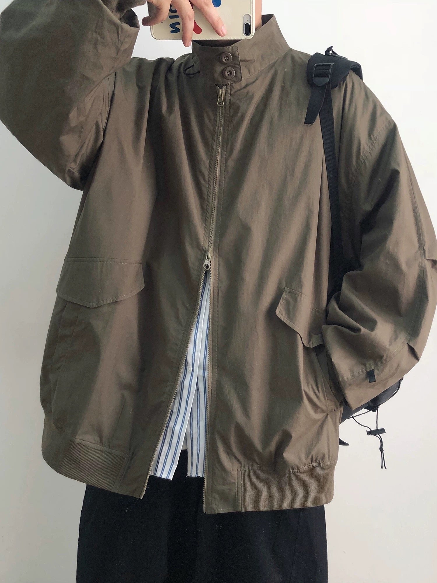 Cityboy オーバーサイズ アビエイタージャケット メンズ キルティング スタンドカラー パッド入りコート 冬用ユーティリティワークウェア T0002