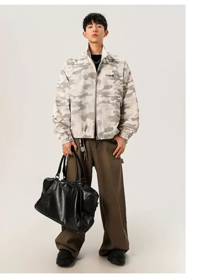 Men’s Japanese Minimalist Track Jacket – Casual Lightweight Streetwear Outerwear T0044