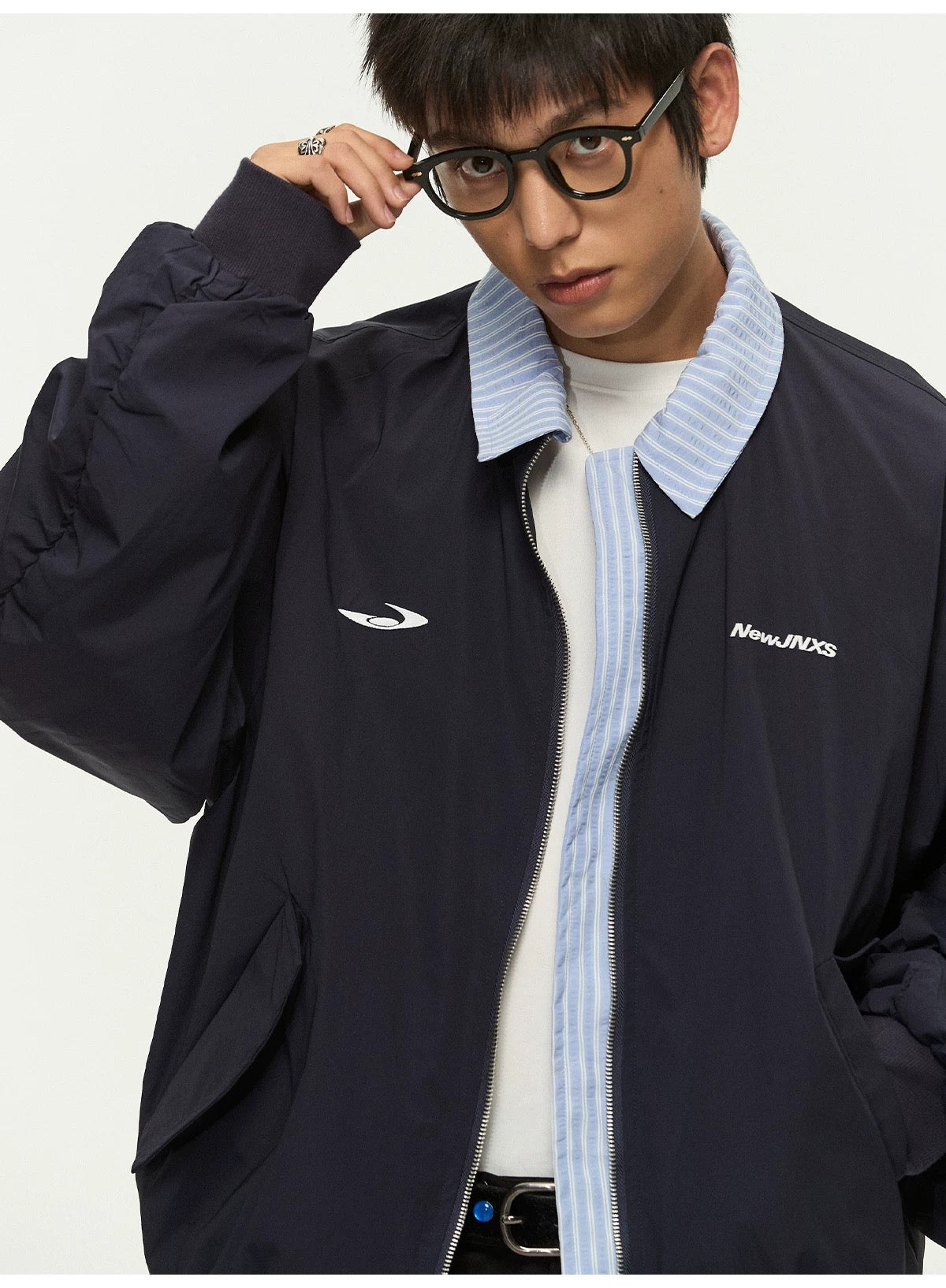 Chaqueta de béisbol vintage bordada con capas para hombre – Chaqueta bomber estilo streetwear retro T0075