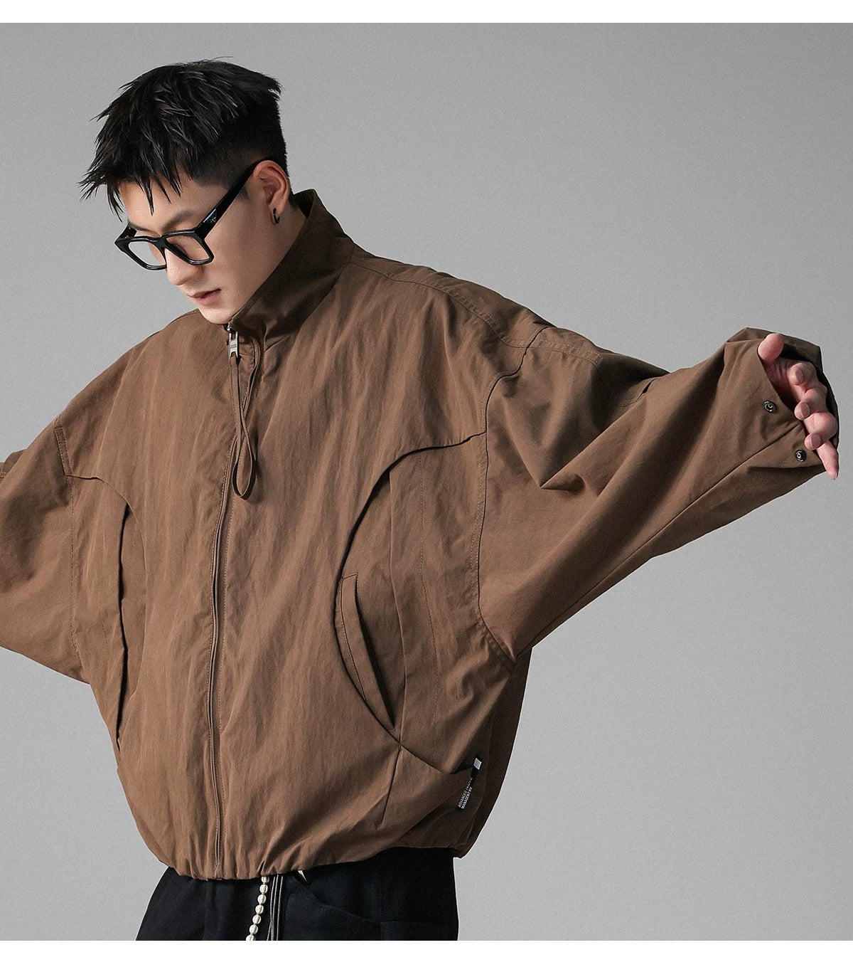 American Stand-Collar Jacket – Vintage Minimalist Streetwear Outerwear T0025