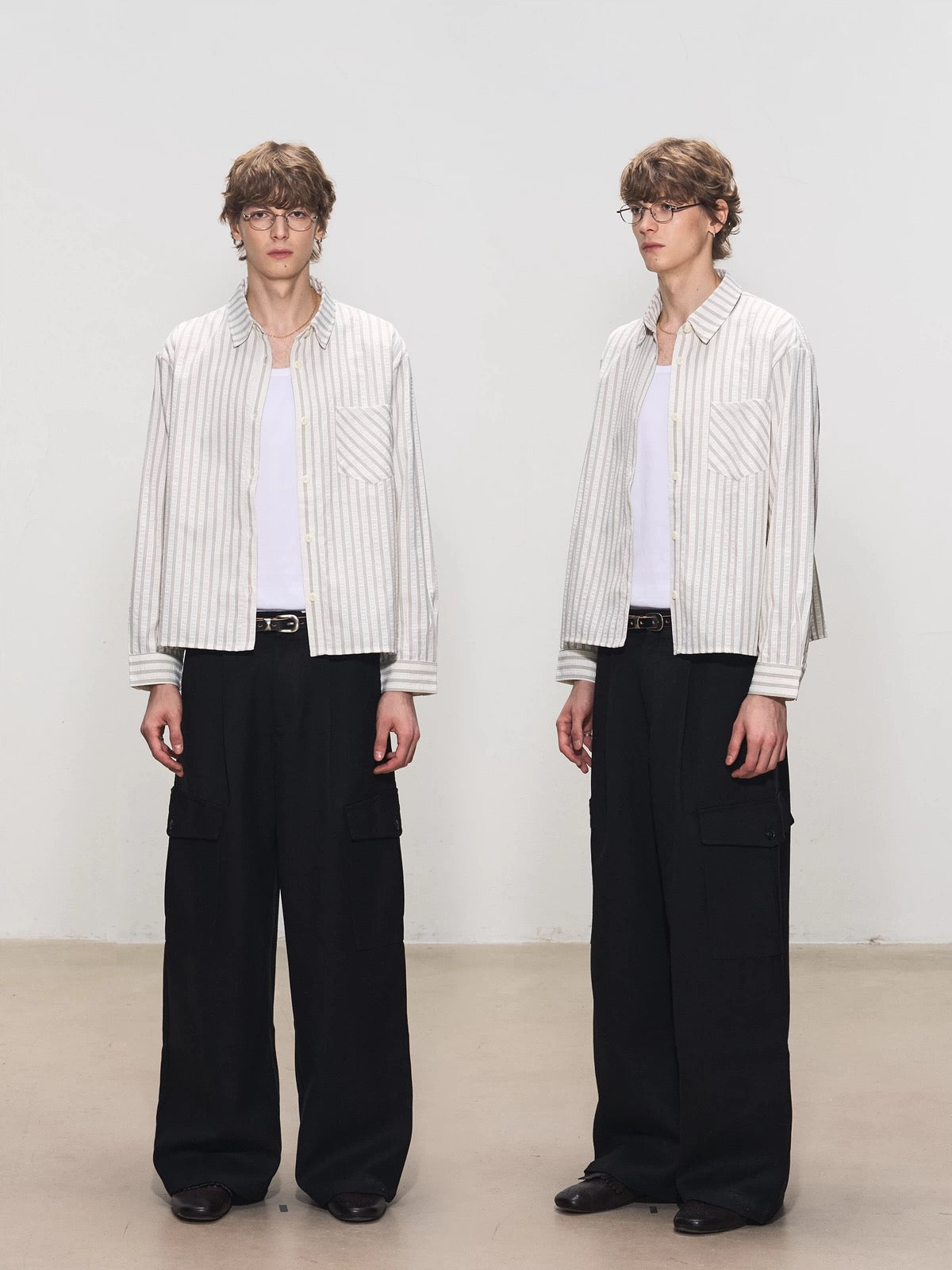 Striped Seersucker Shirt – American Vintage Textured Casual Shirt for Men S0028