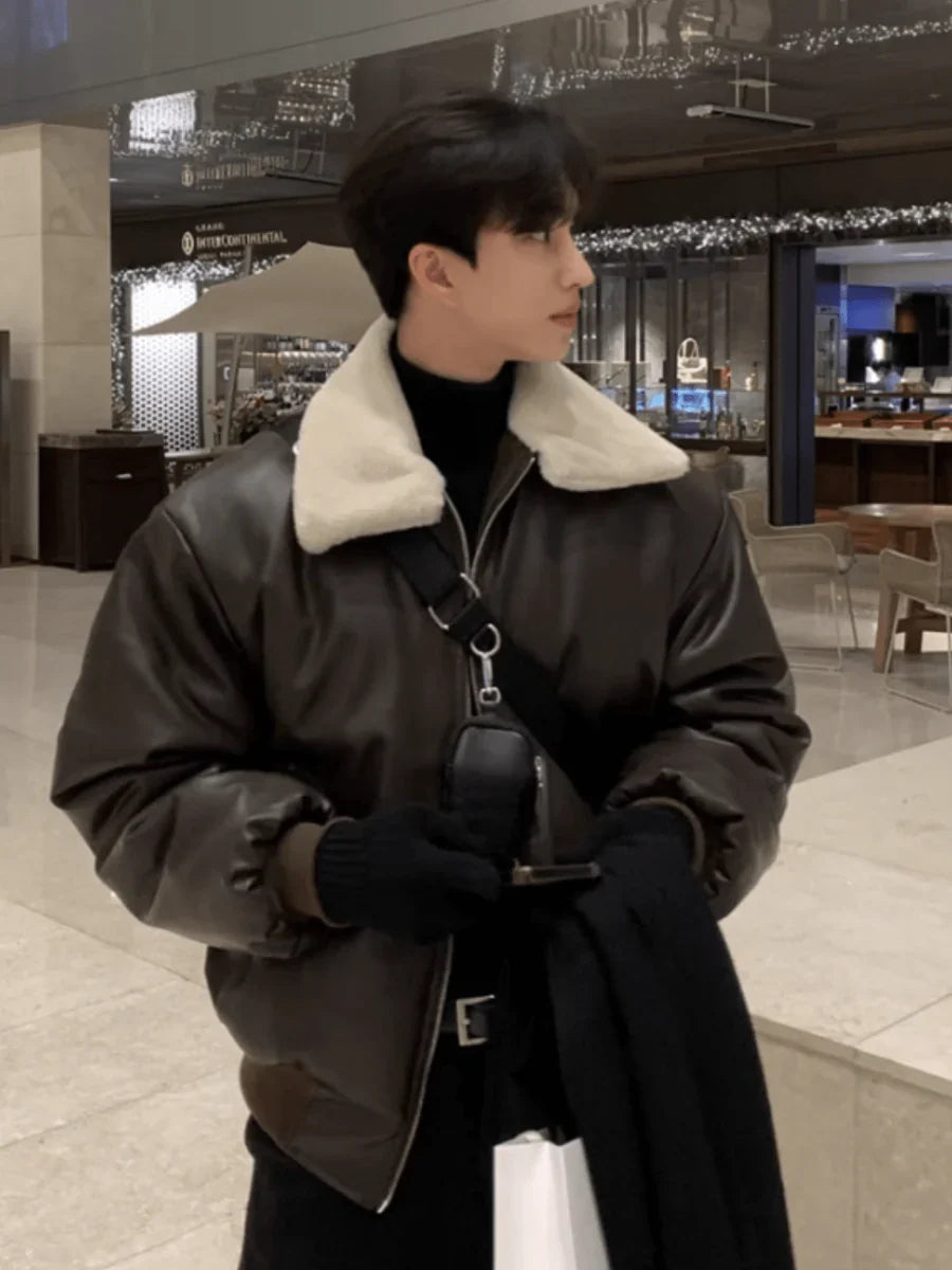 KOREAN LAMB WOOL COTTON COAT JACKET T0106