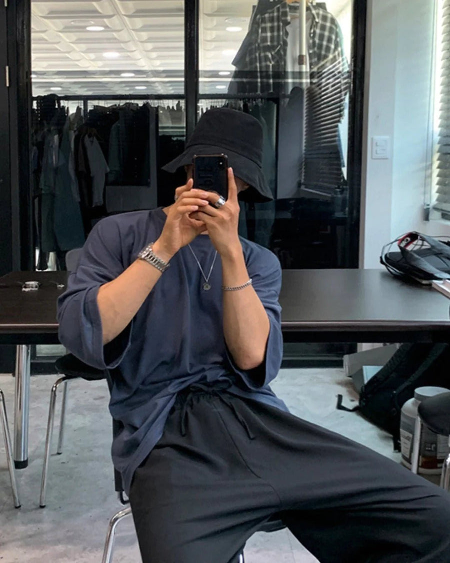 [MRCYC] COTTON LOOSE ROUND NECK HALF-SLEEVED T-SHIRT J0092