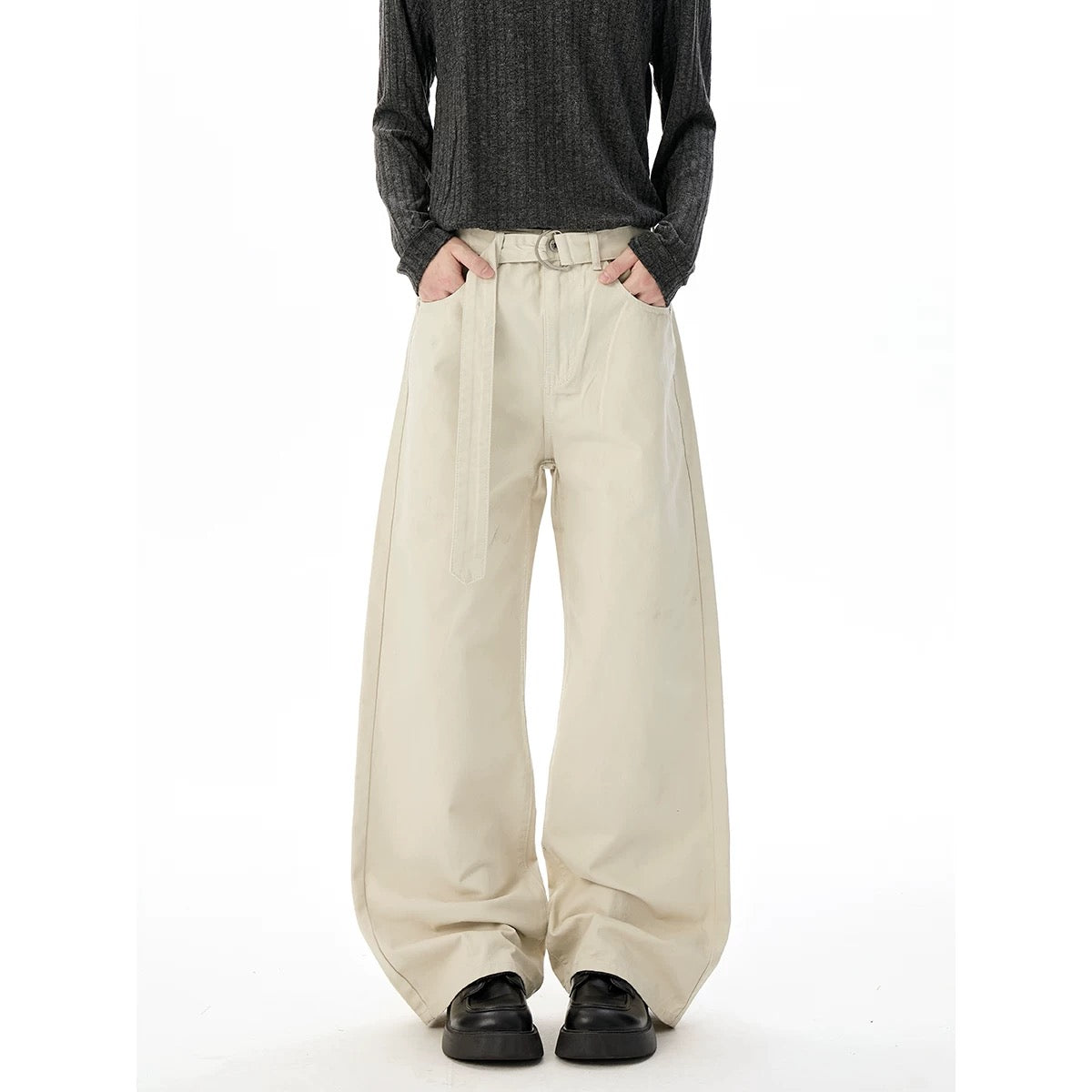 Men’s Vintage Clean Fit Cargo Pants – Loose Straight Utility Street Trousers B0067