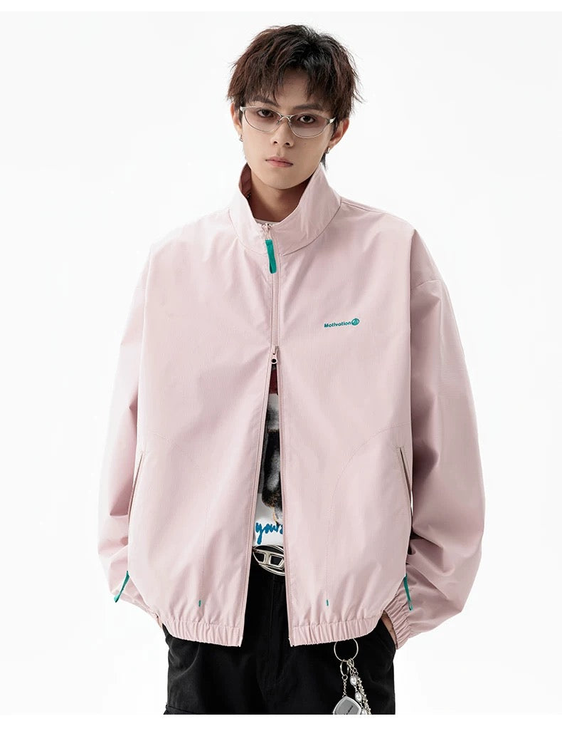 Men’s Japanese Minimalist Track Jacket – Casual Lightweight Streetwear Outerwear T0044