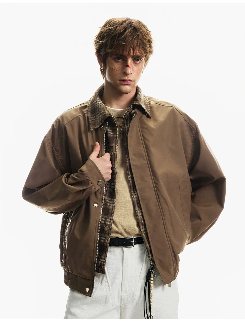 Men’s Retro American Plaid Lapel Jacket T0253