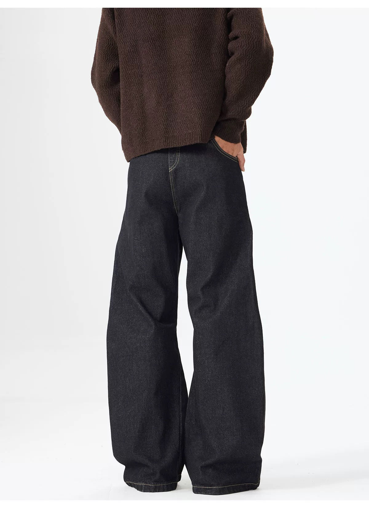 Vaqueros rectos para hombre – Pantalones clásicos de estilo urbano americano vintage B0046