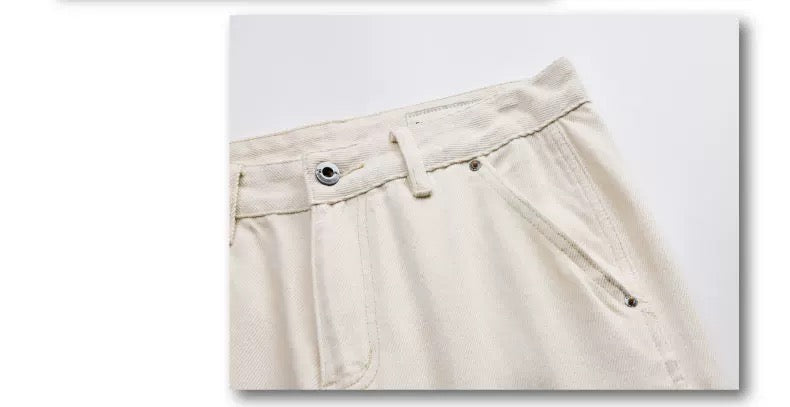 Men’s Off-White Retro Denim Cargo Pants – American Vintage Workwear Style B0075