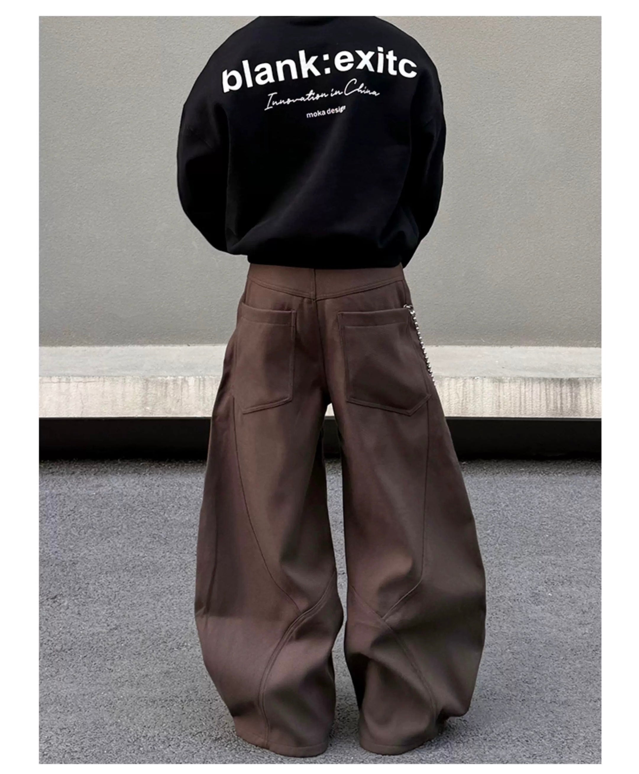 Men’s American Patchwork Rivet Blade Trousers – Vintage High-Street Flared Dress Pants B0080