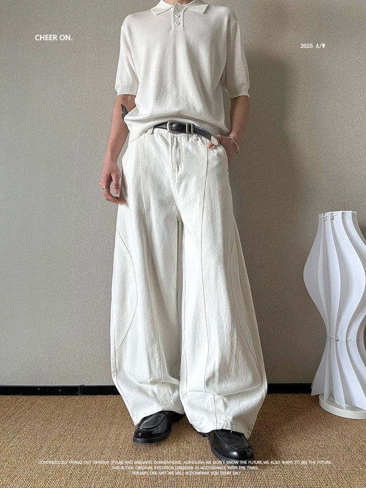American Structural Curve Design with Wide-Leg Flare for Streetwear (Unisex) B0106