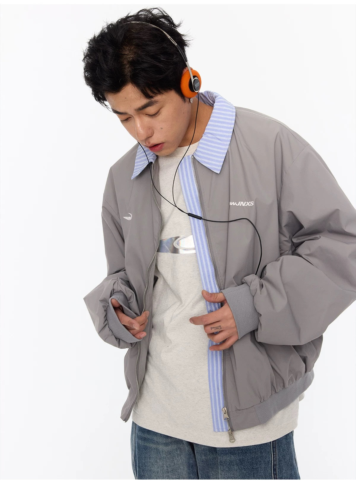 Chaqueta de béisbol vintage bordada con capas para hombre – Chaqueta bomber estilo streetwear retro T0075