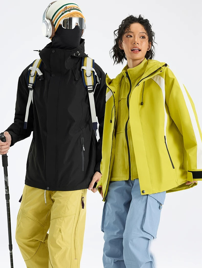 Men’s & Women’s 3-in-1 Outdoor Jacket – Waterproof Windproof Couple Shell Coat T0041