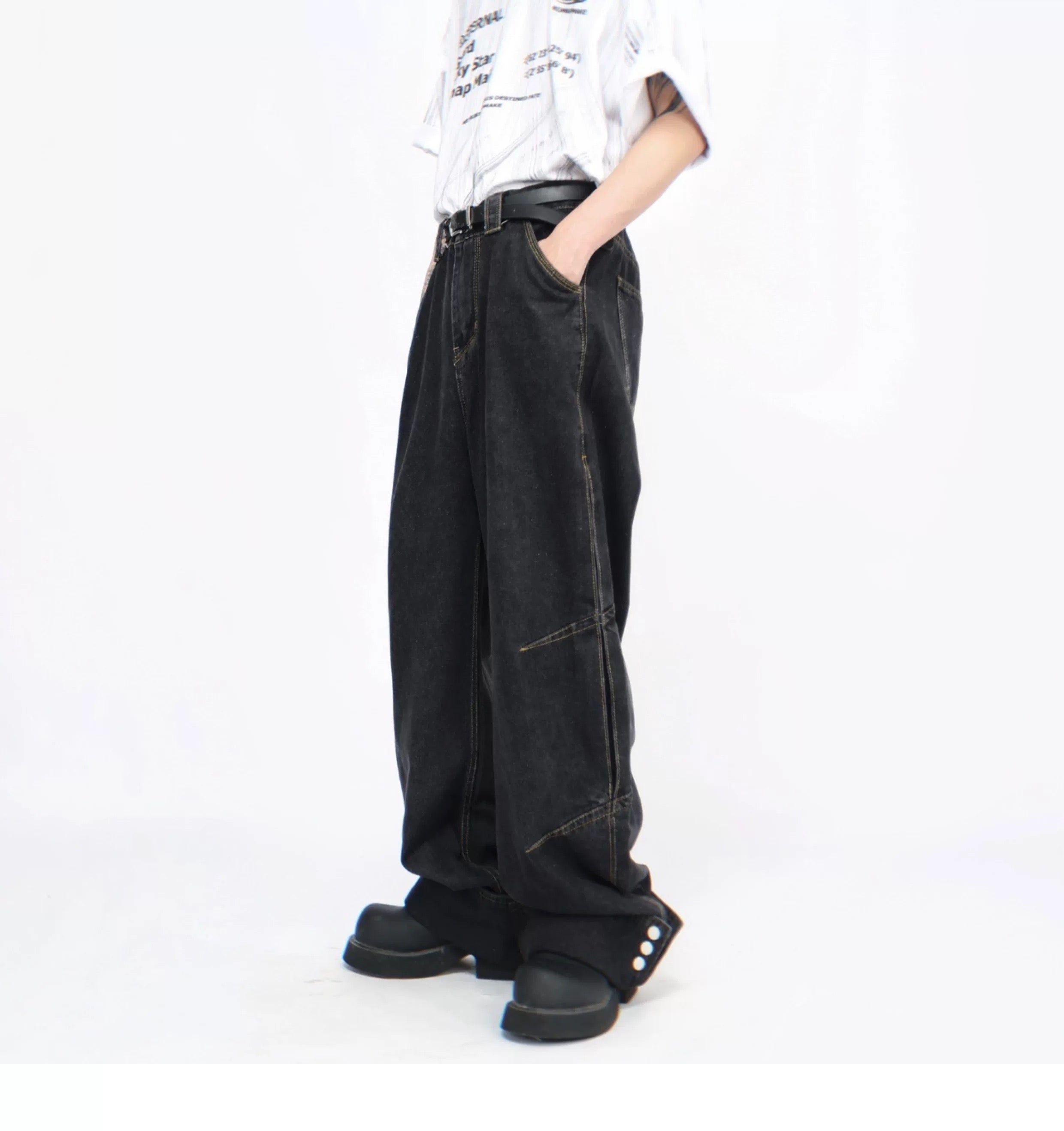 Men’s American Vintage Wide-Leg Denim Jeans B0024