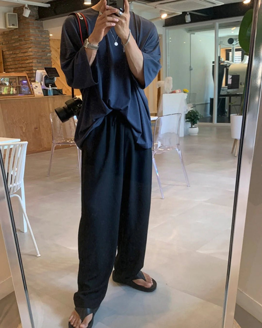 [MRCYC] COTTON LOOSE ROUND NECK HALF-SLEEVED T-SHIRT J0092