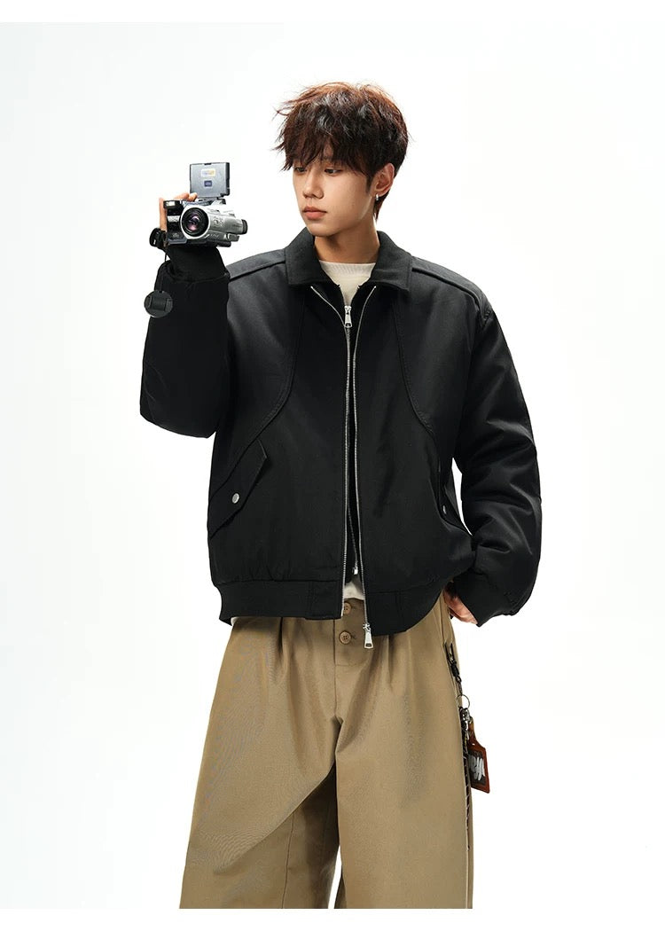 Men’s Designer Contrast Splice Lapel Jacket T0252