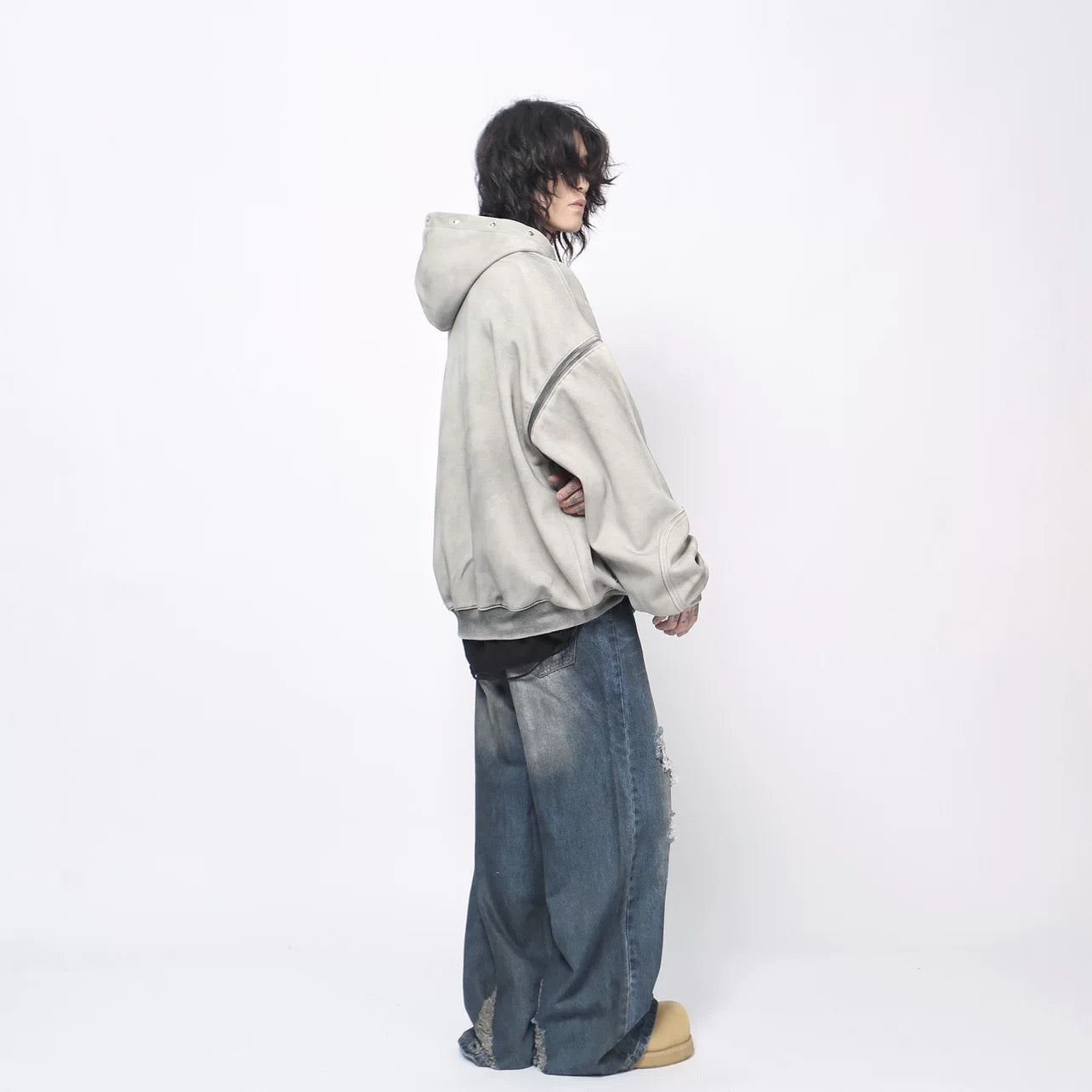 Sudadera con capucha y cremallera para hombre T0281