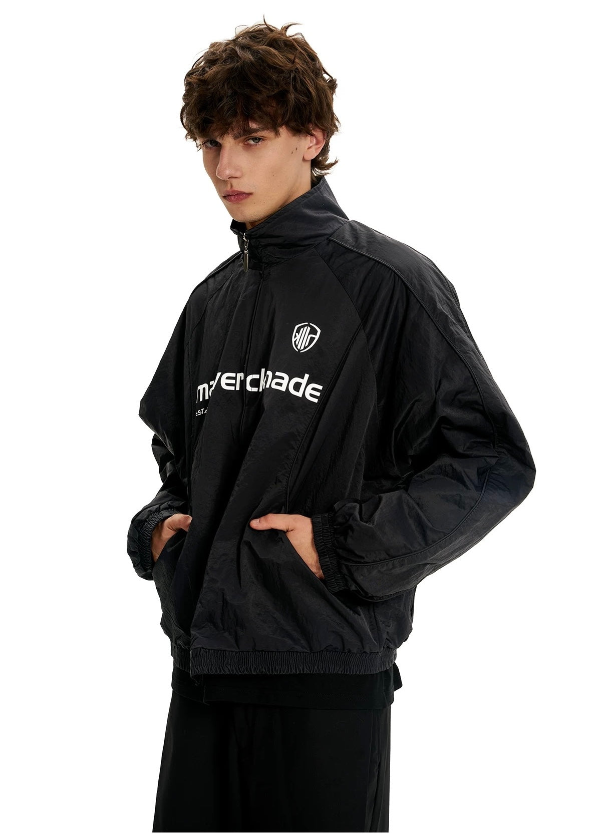 American Letter Print Jacket – Vintage Streetwear Varsity Zip Jacket T0026