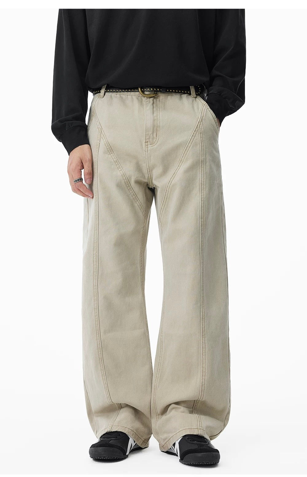 Men’s Vintage American Wide-Leg Denim Jeans B0012