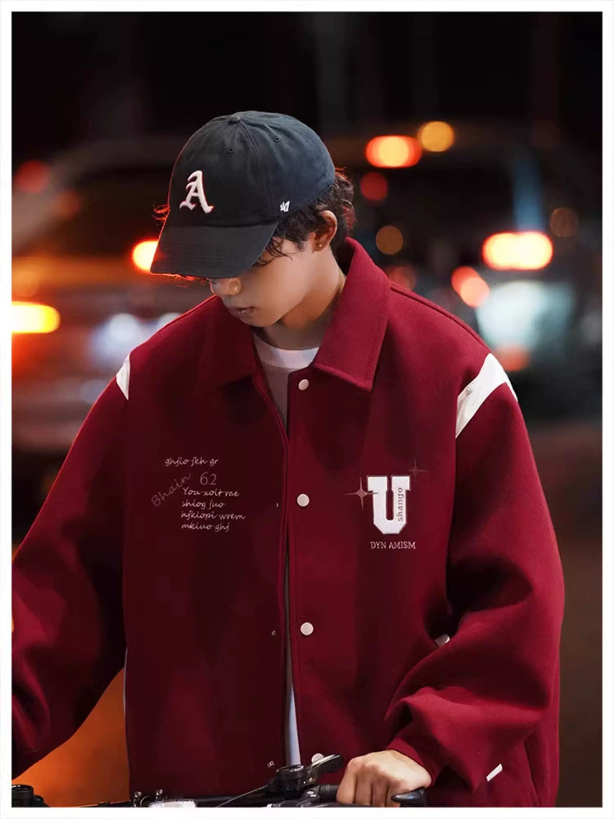 Chaqueta corta de lana – Prenda de abrigo vintage estilo urbano americano T0024