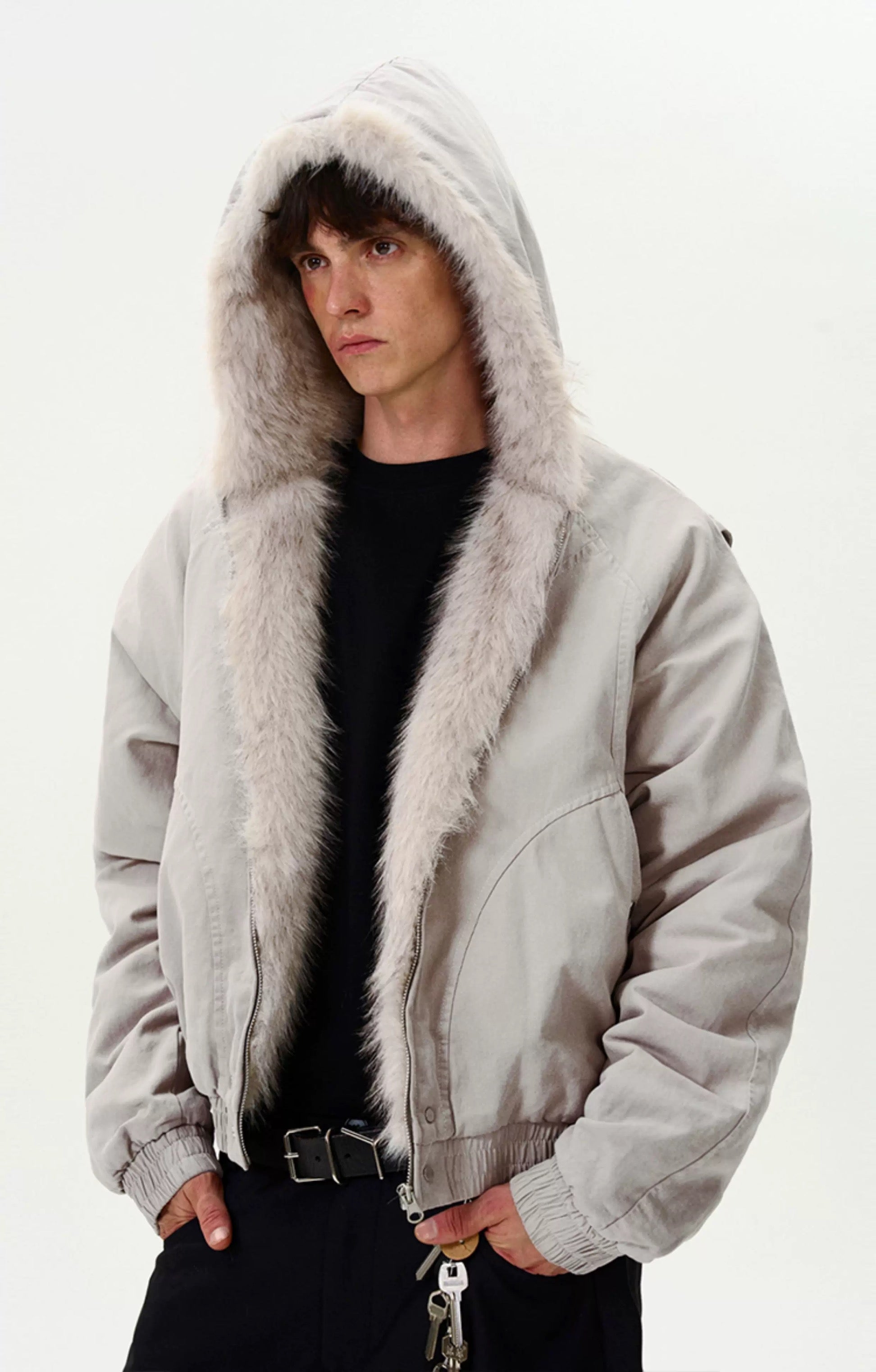 American Vintage Deconstructed Fleece-Lined Jacket – Retro Streetwear Outerwear T0227