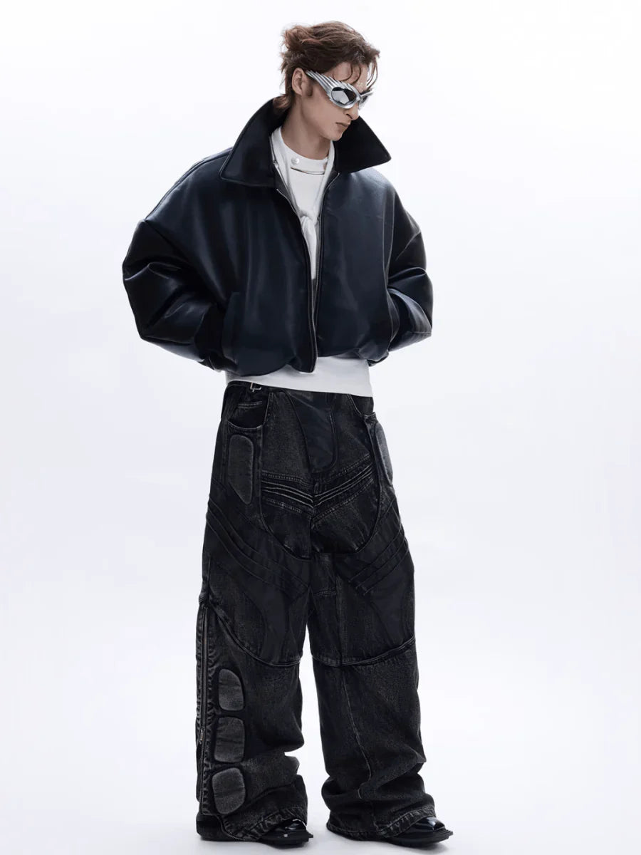 COTTON LEATHER JACKET T0090