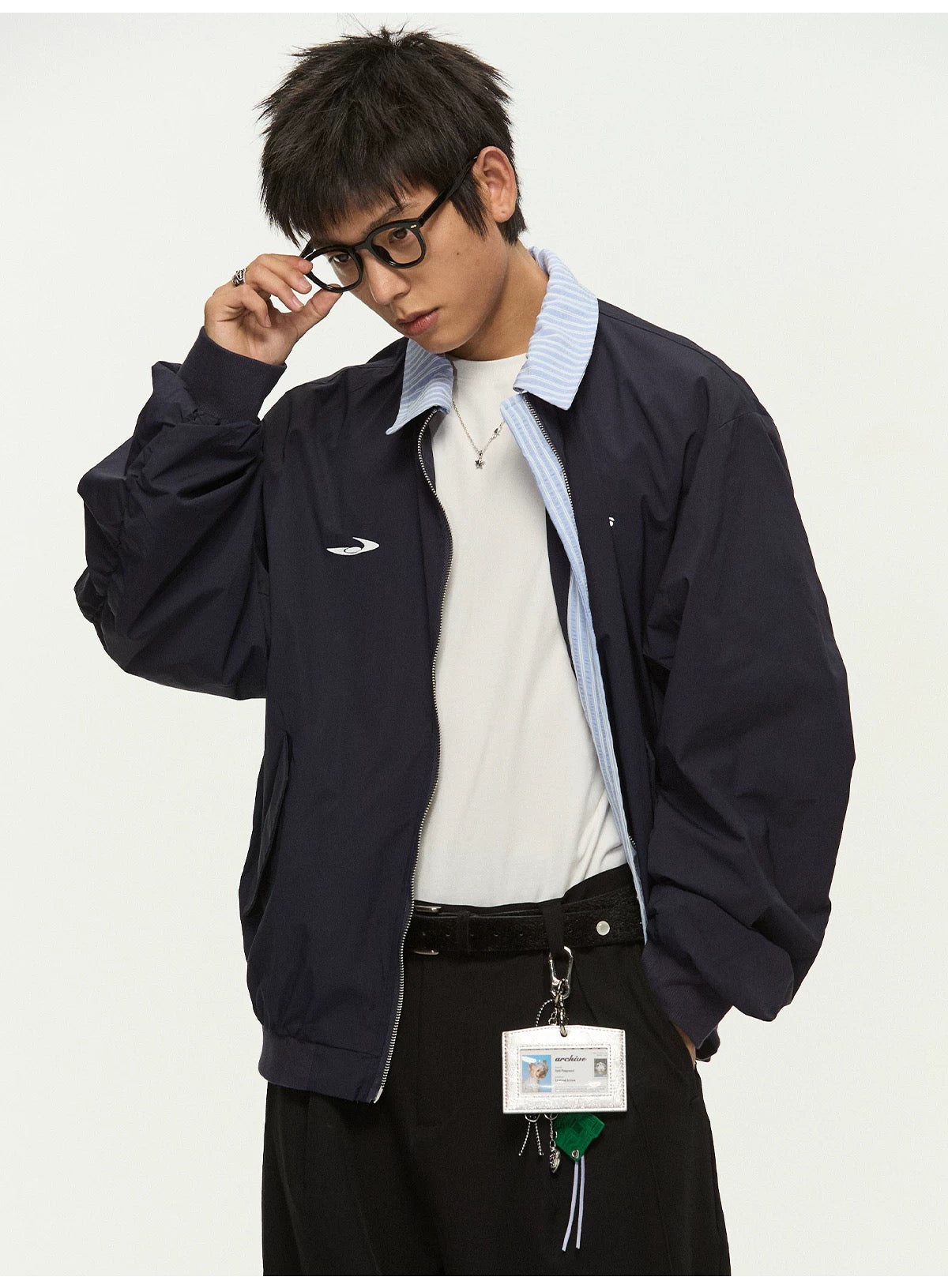 Chaqueta de béisbol vintage bordada con capas para hombre – Chaqueta bomber estilo streetwear retro T0075