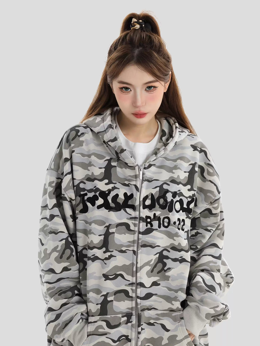 [INSstudios] FULL PRINT CAMOUFLAGE JACKET T0095