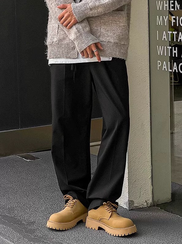 Zapatos Derby estilo inglés-americano con suela gruesa - Piel marrón de trabajo con detalle de Mickey Mouse (zapatos de plataforma CleanFit para hombre) S0010