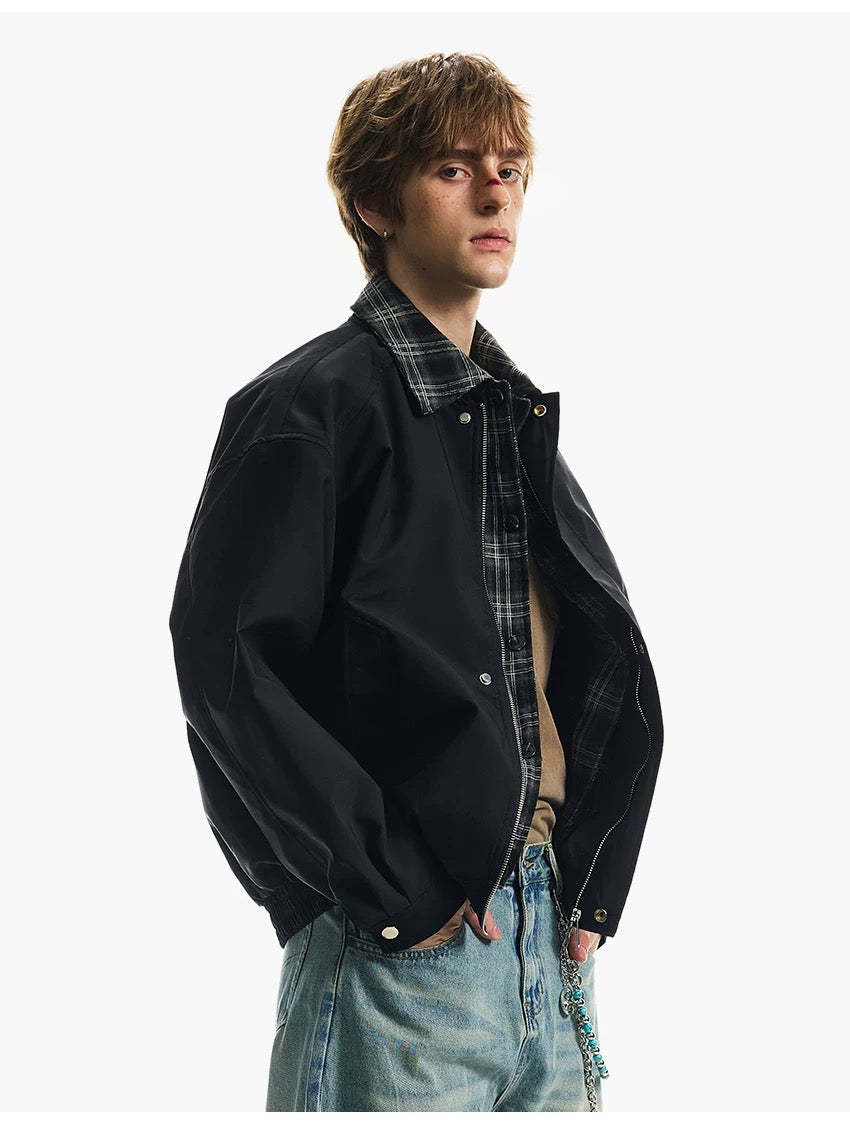 Men’s Retro American Plaid Lapel Jacket T0253