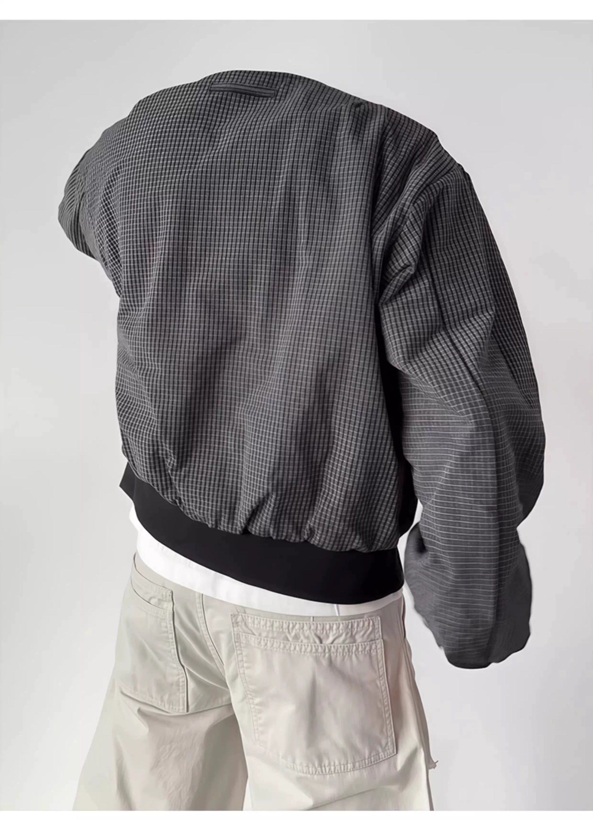 Reversible Plaid Jacket – American Vintage Two-Sided Streetwear Coat T0034