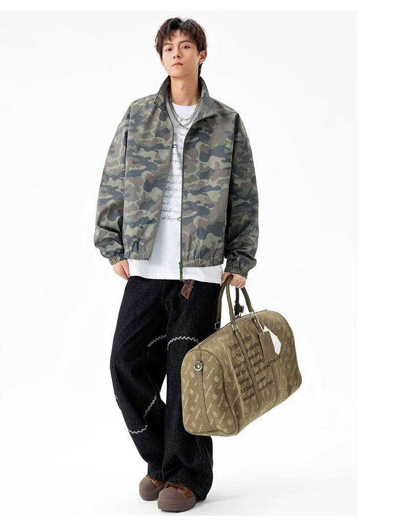 Men’s Japanese Minimalist Track Jacket – Casual Lightweight Streetwear Outerwear T0044