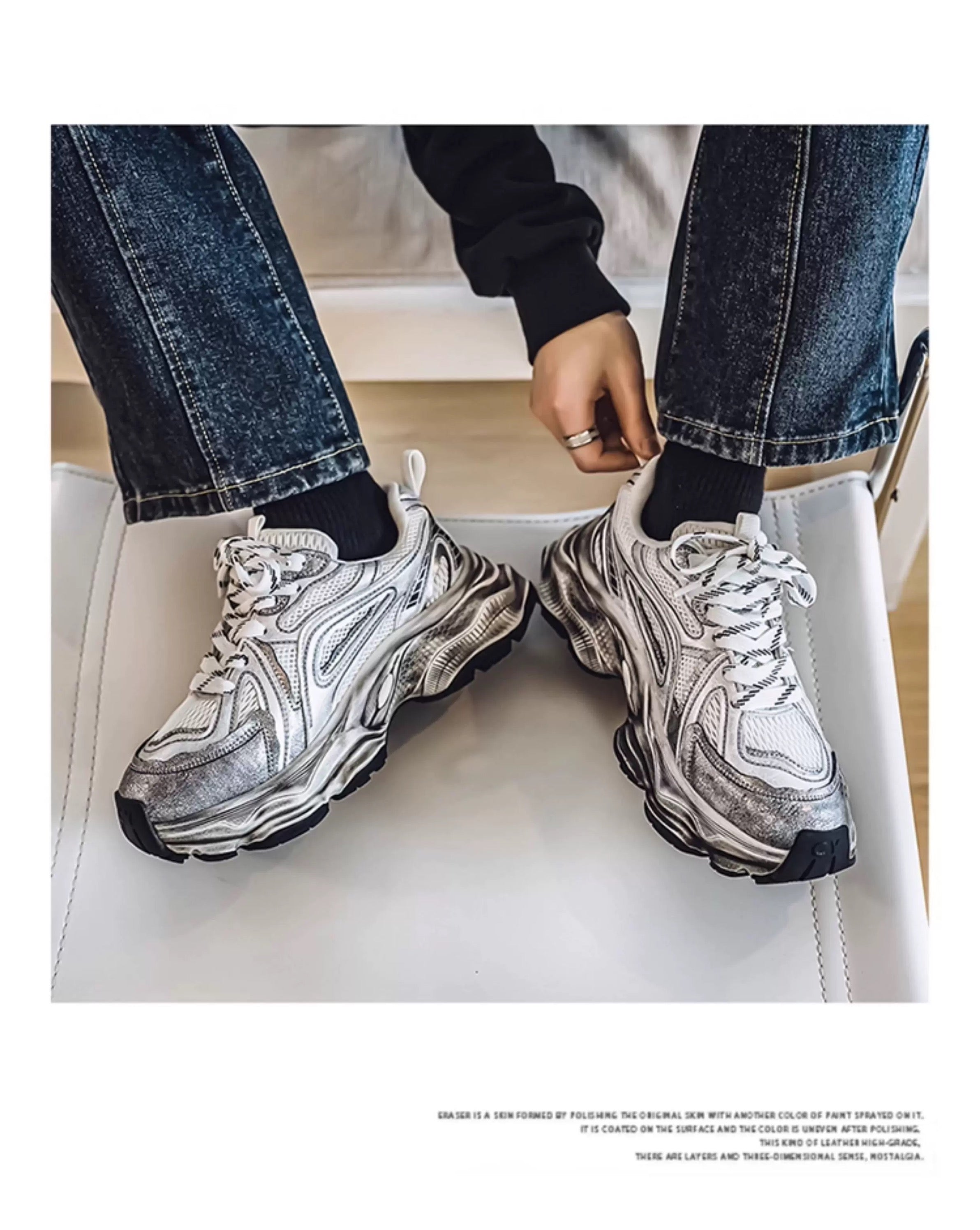 Zapatillas deportivas retro gruesas para hombre, zapatos casuales de moda para papá, zapatillas para correr de suela suave y modernas S0015