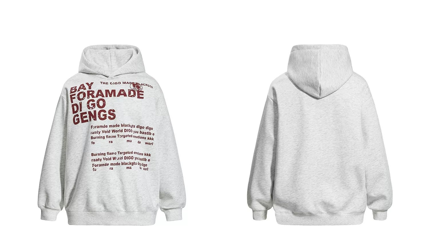 Men’s Vintage Minimalist Hoodie – American Retro Streetwear Pullover with Unique Design S0053